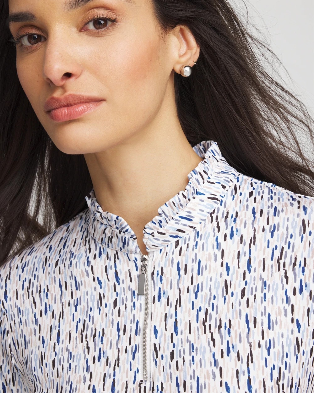 Chico's Clothing Zenergy® UPF Rice Ruffle Top