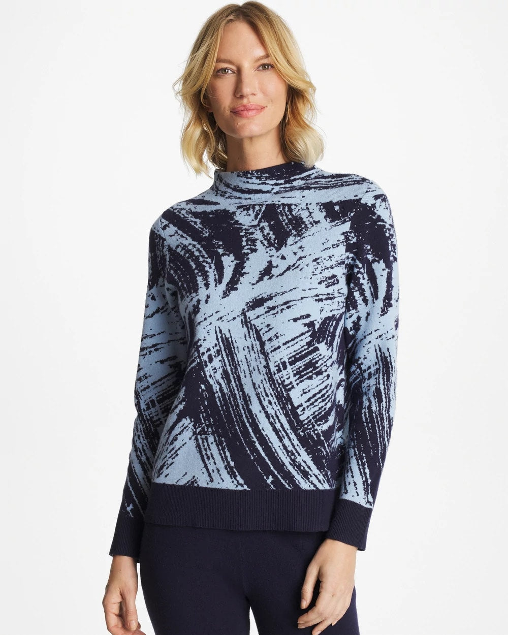 Chico's Clothing Zenergy® Luxe Sketch Funnelneck Top