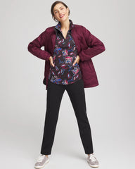 Chico's Clothing Zenergy® UPF Floral Half-Zip Pullover Top