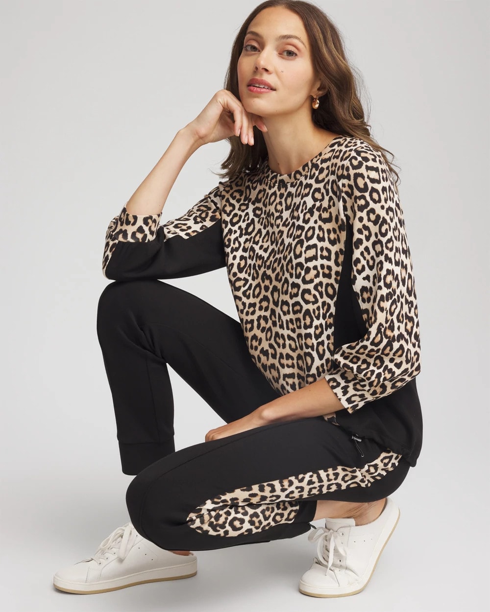 Chico's Clothing Zenergy® Animal-Print Bungee Top