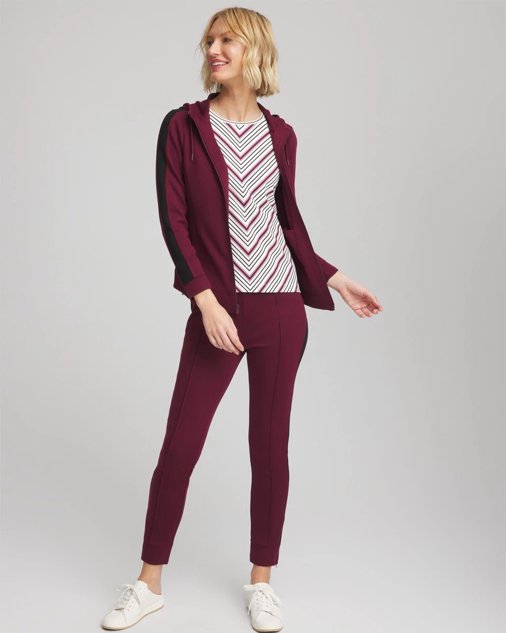Chico's Clothing Zenergy® Soft Brushed Striped Top