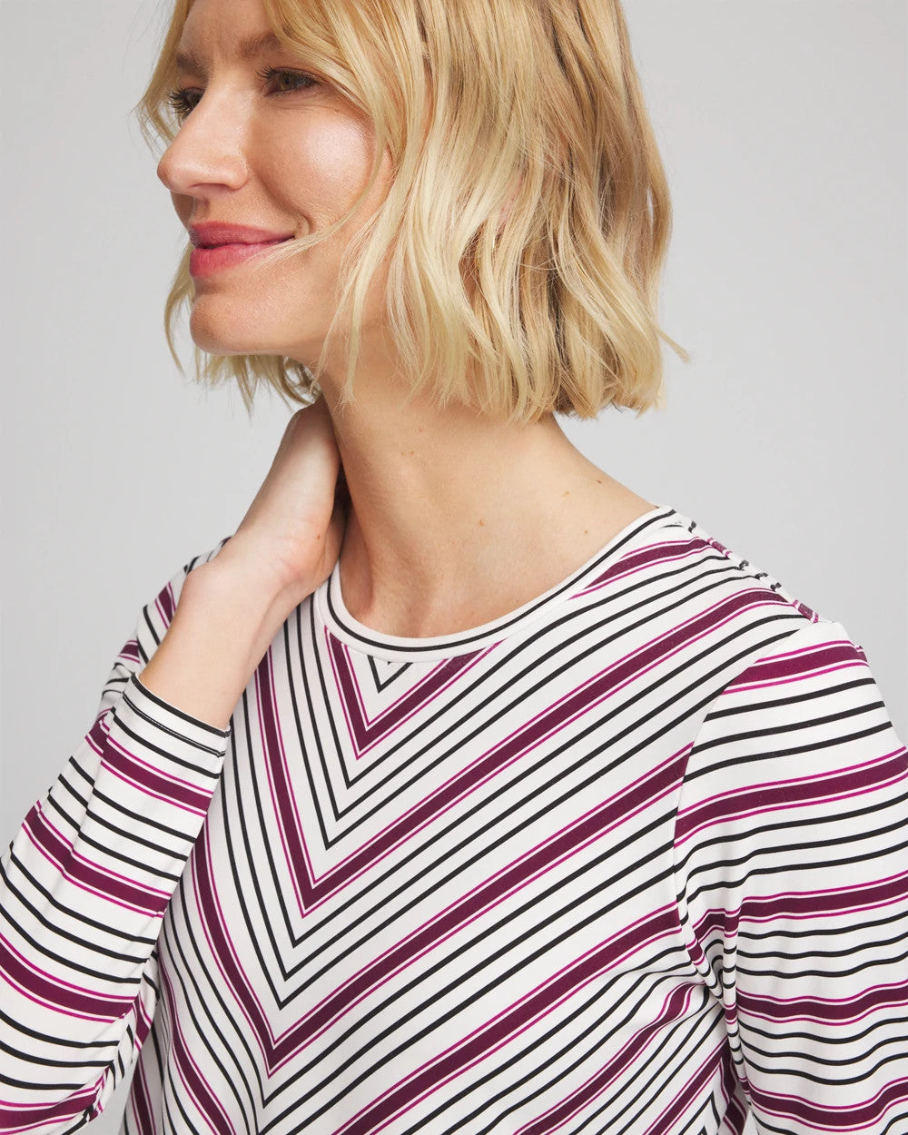 Chico's Clothing Zenergy® Soft Brushed Striped Top