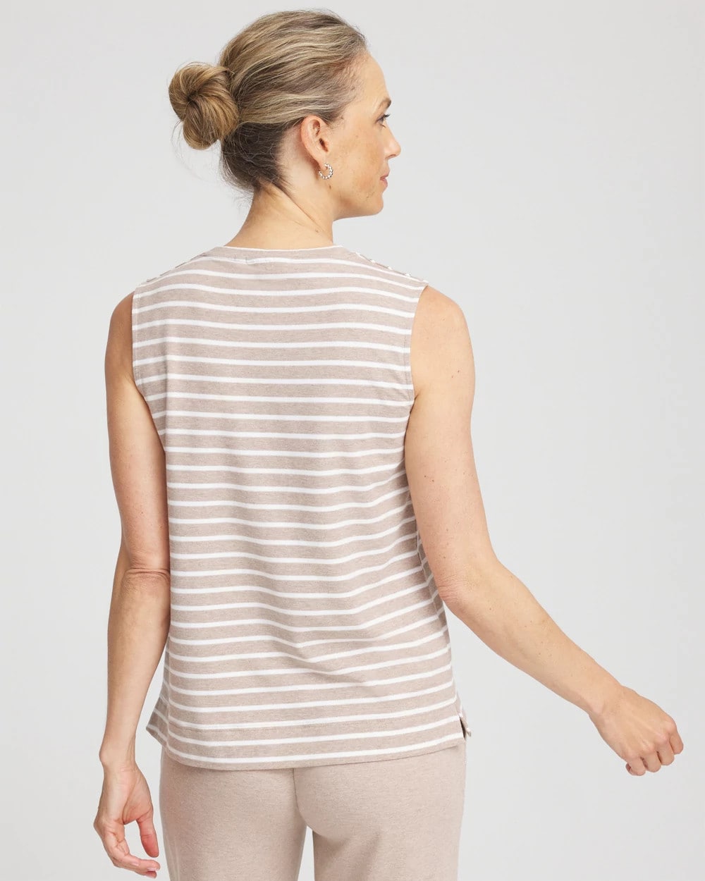 Chico's Clothing Zenergy® UPF Sleeveless Metallic-Striped Tank