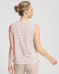 Chico's Clothing Zenergy® UPF Sleeveless Metallic-Striped Tank
