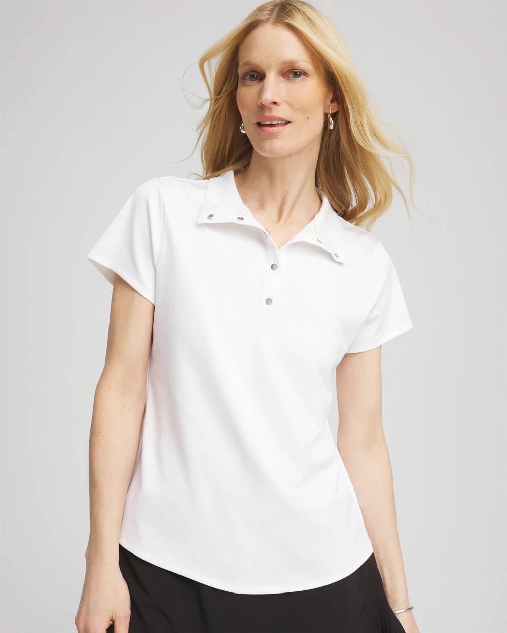 Chico's Clothing Zenergy® UPF Mockneck Short-Sleeve Top