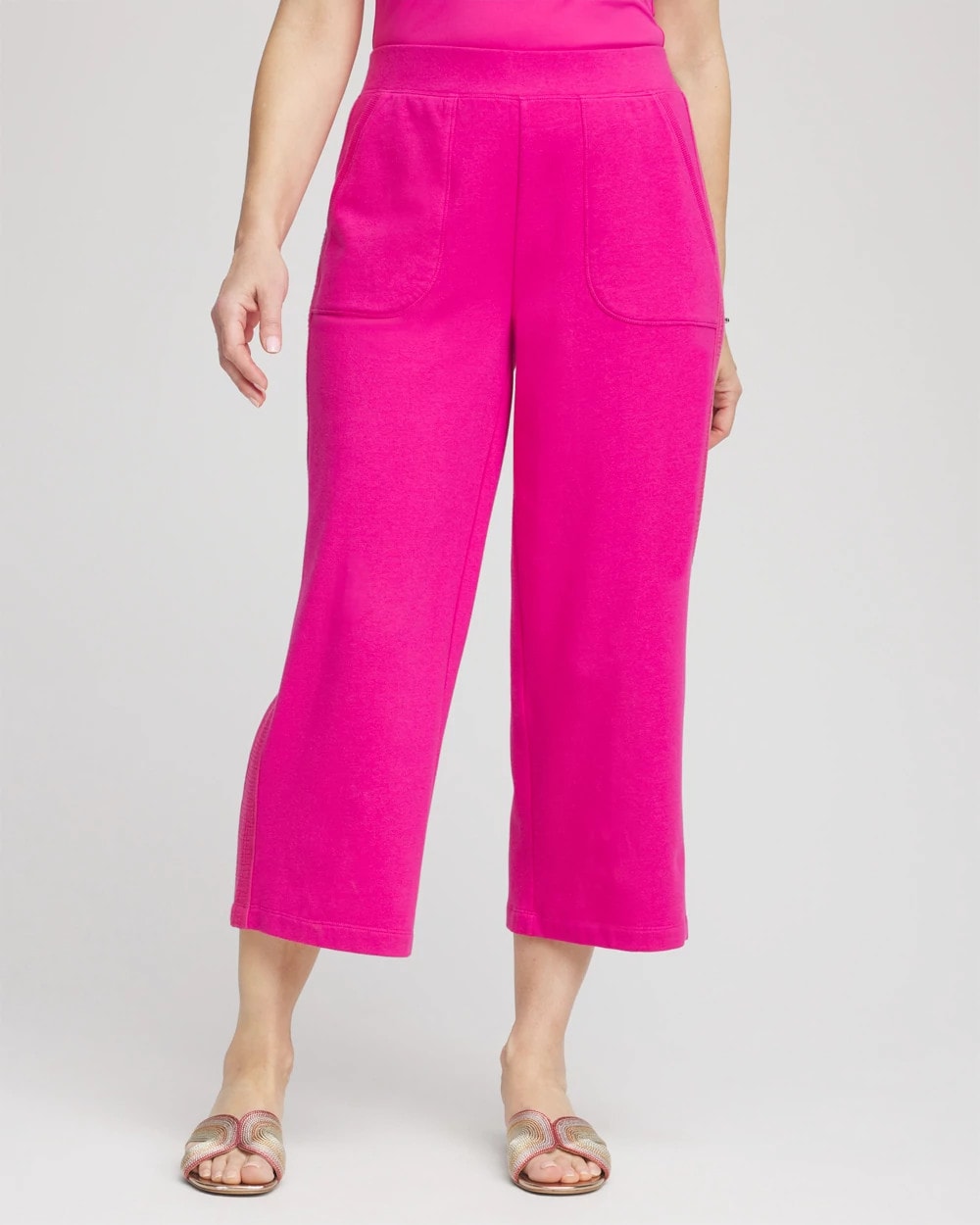 Chico's Clothing Zenergy® French Terry Gauze-Inset Cropped Pants