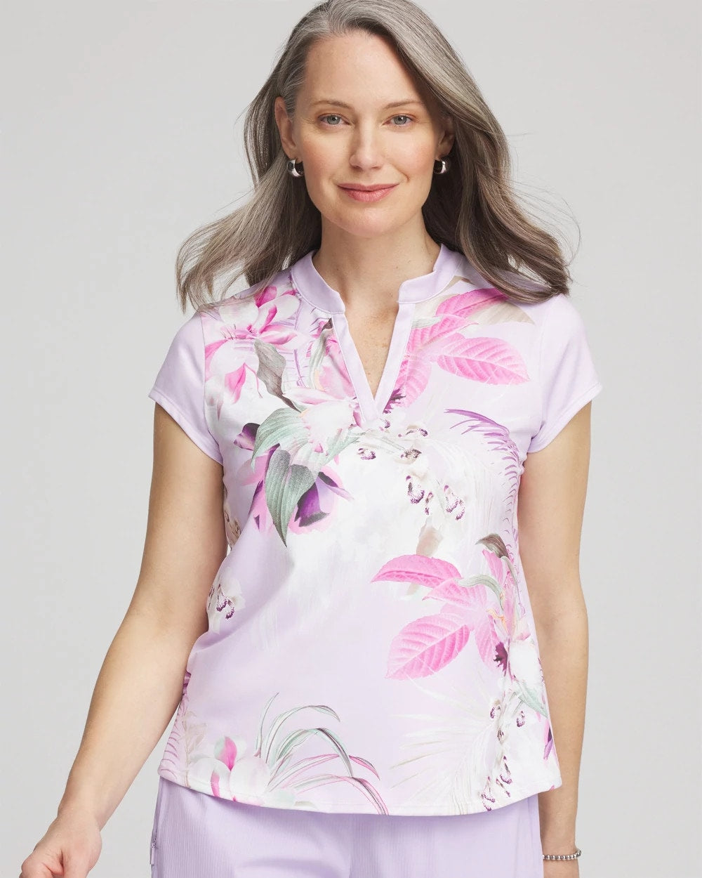 Chico's Clothing Zenergy® UPF Floral Polo
