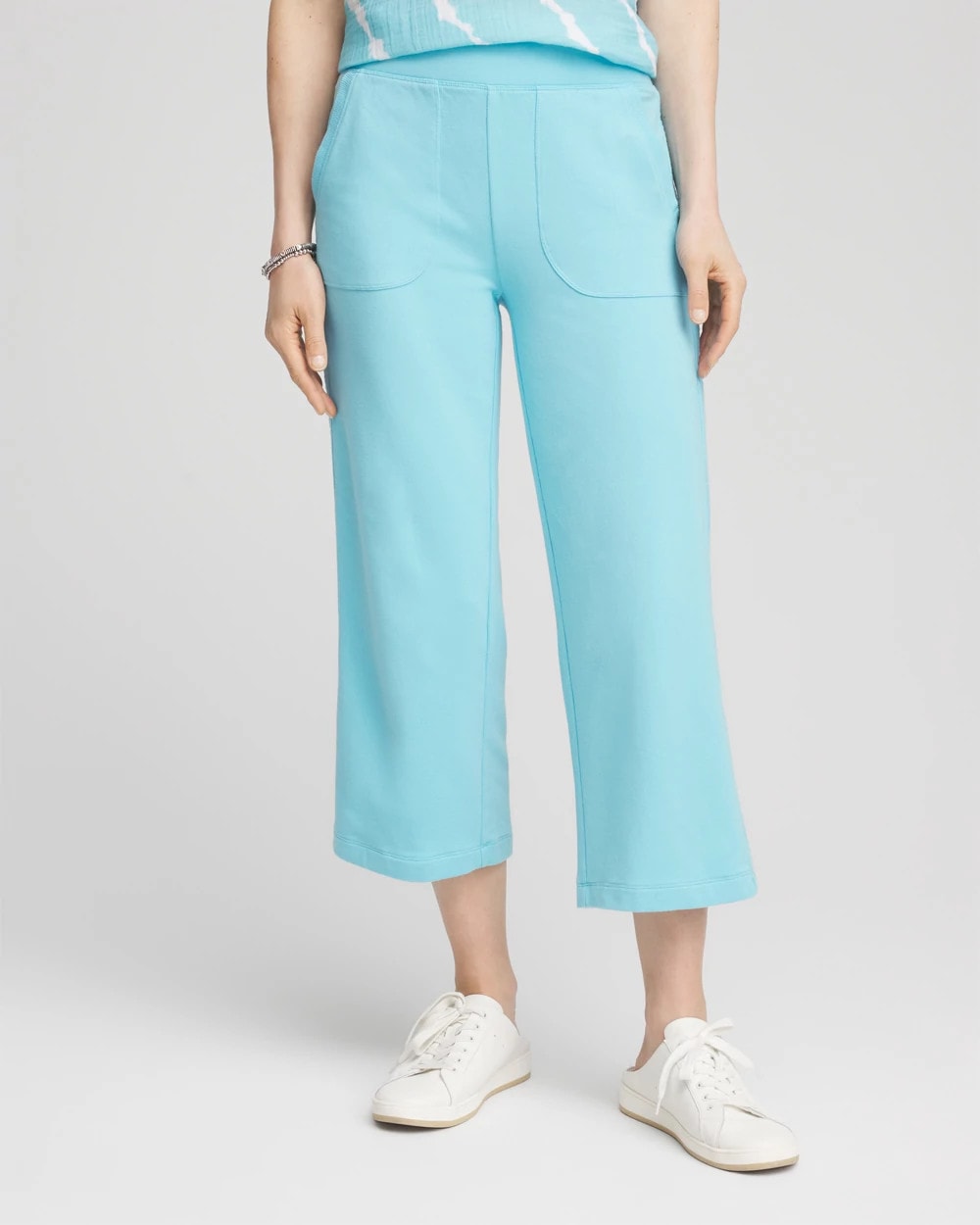 Chico's Clothing Zenergy® French Terry Gauze-Inset Cropped Pants