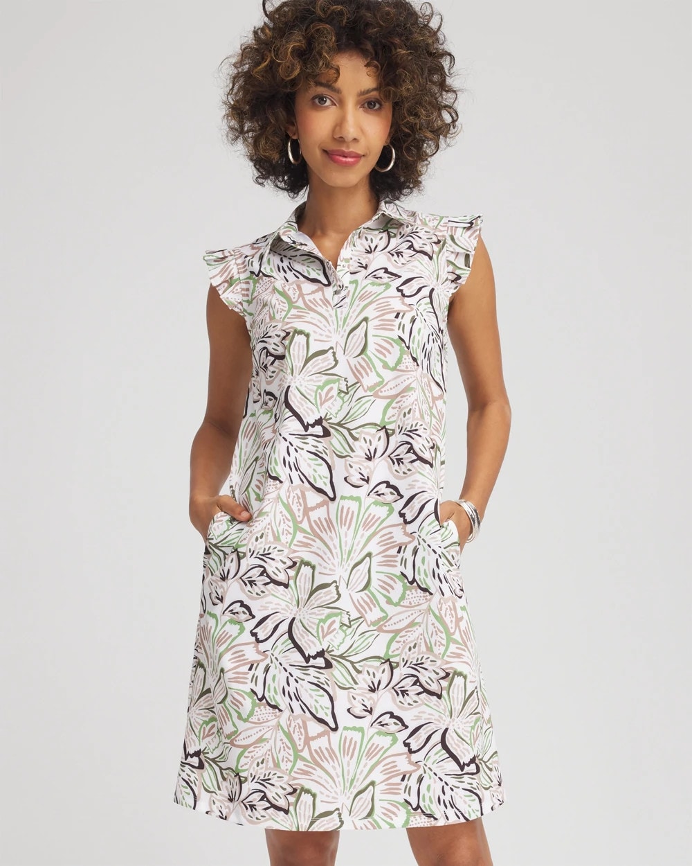 Chico's Clothing Zenergy® UPF Knit Floral Polo Dress