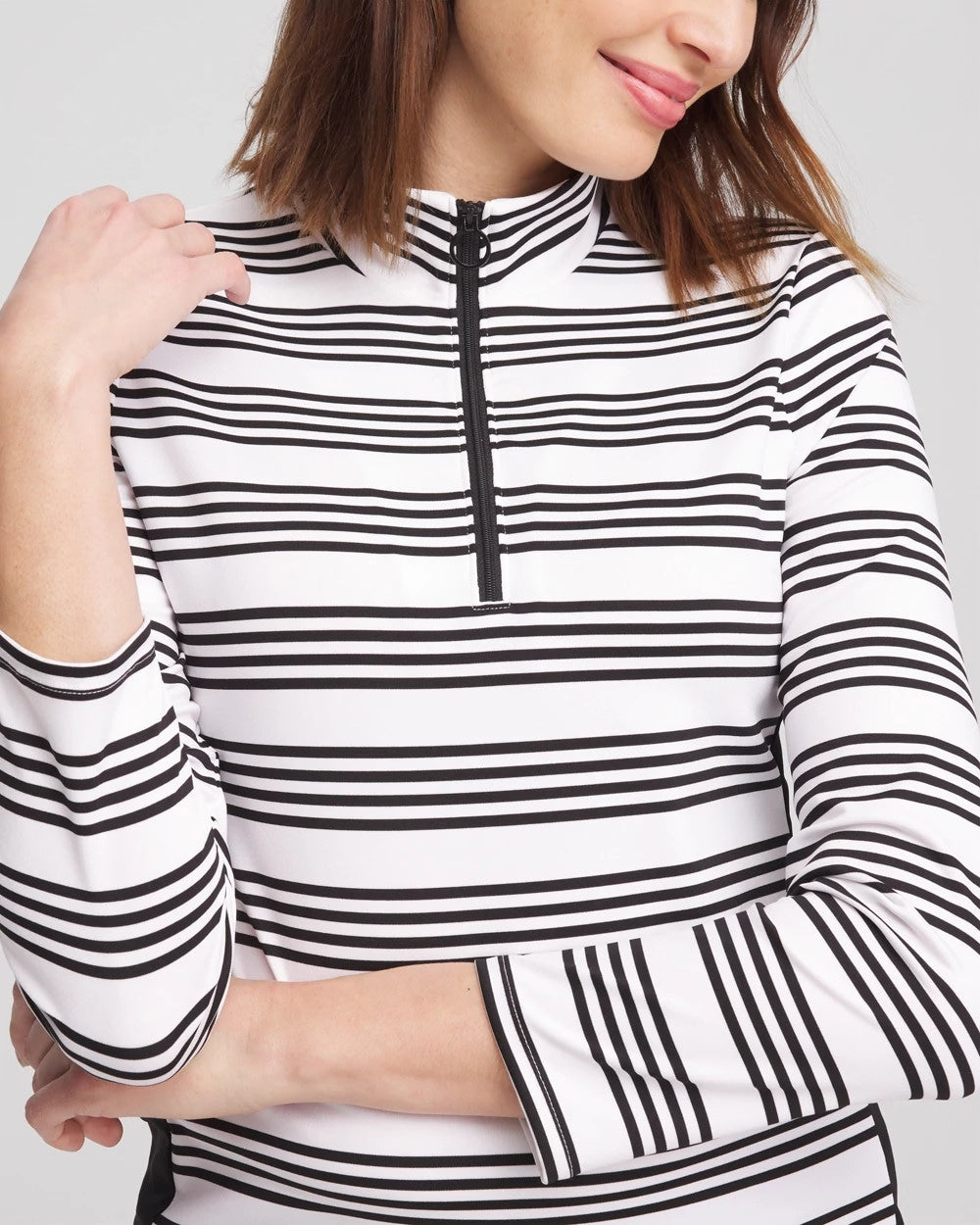 Chico's Clothing Zenergy® UPF Stripe Long Sleeve Top