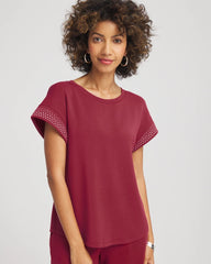 Chico's Clothing Zenergy® Embellished Short-Sleeve Top