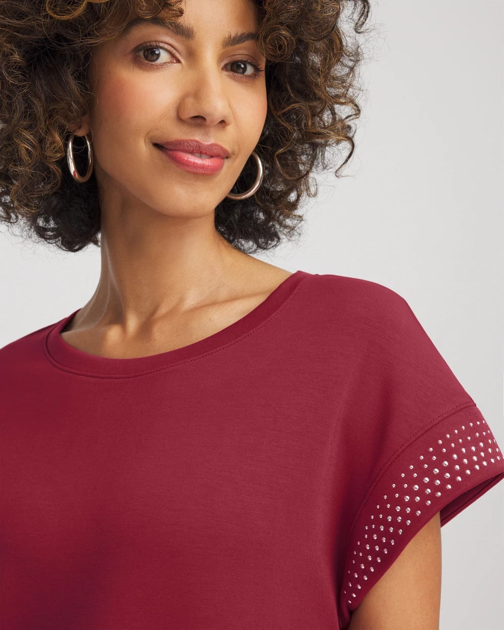 Chico's Clothing Zenergy® Embellished Short-Sleeve Top