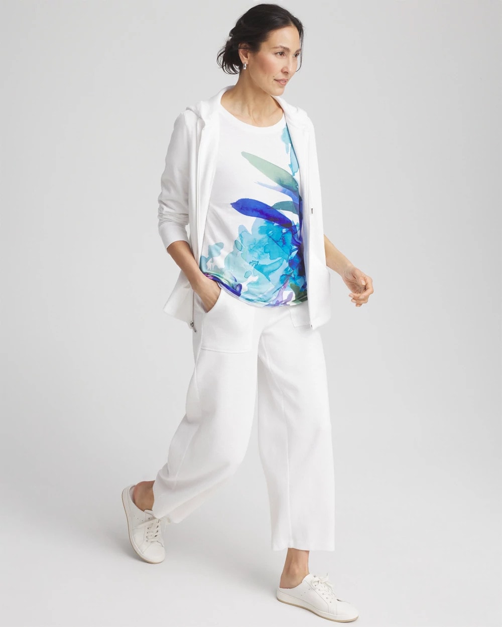 Chico's Clothing Zenergy® Floral Scoop Neck Tee