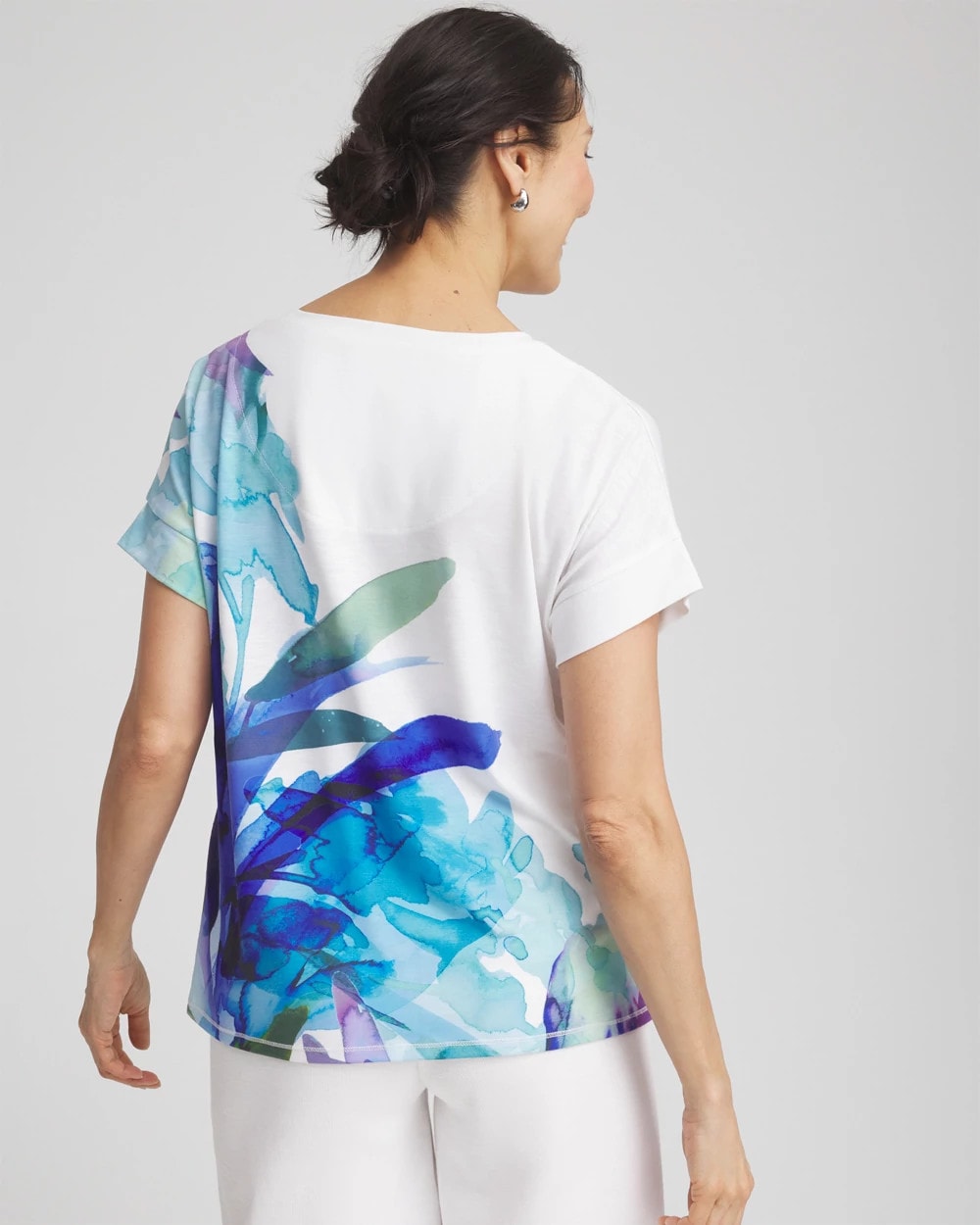 Chico's Clothing Zenergy® Floral Scoop Neck Tee