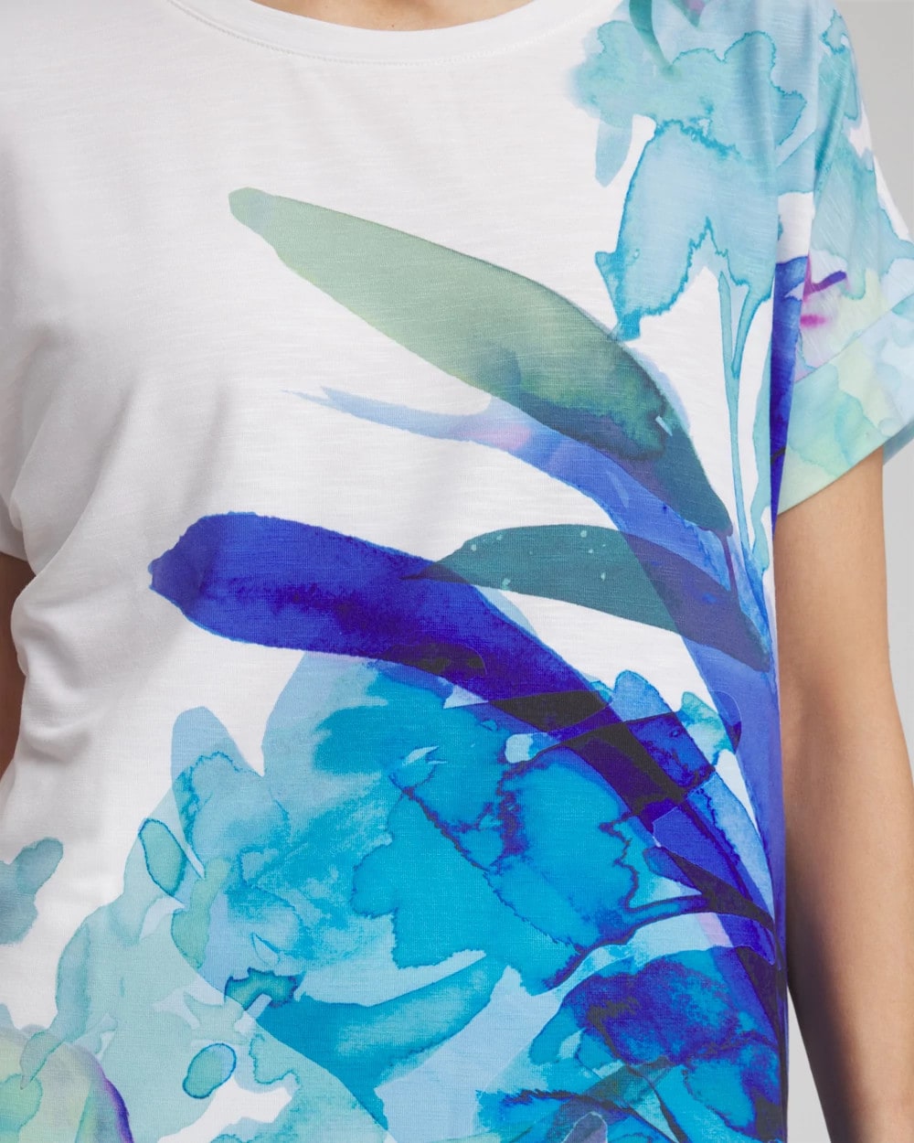 Chico's Clothing Zenergy® Floral Scoop Neck Tee