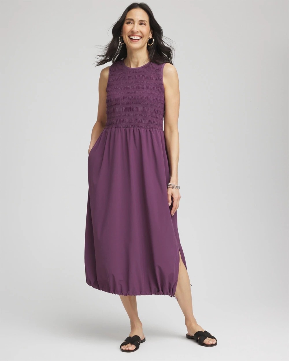 Chico's Clothing Zenergy® UPF Smocked Midi Dress
