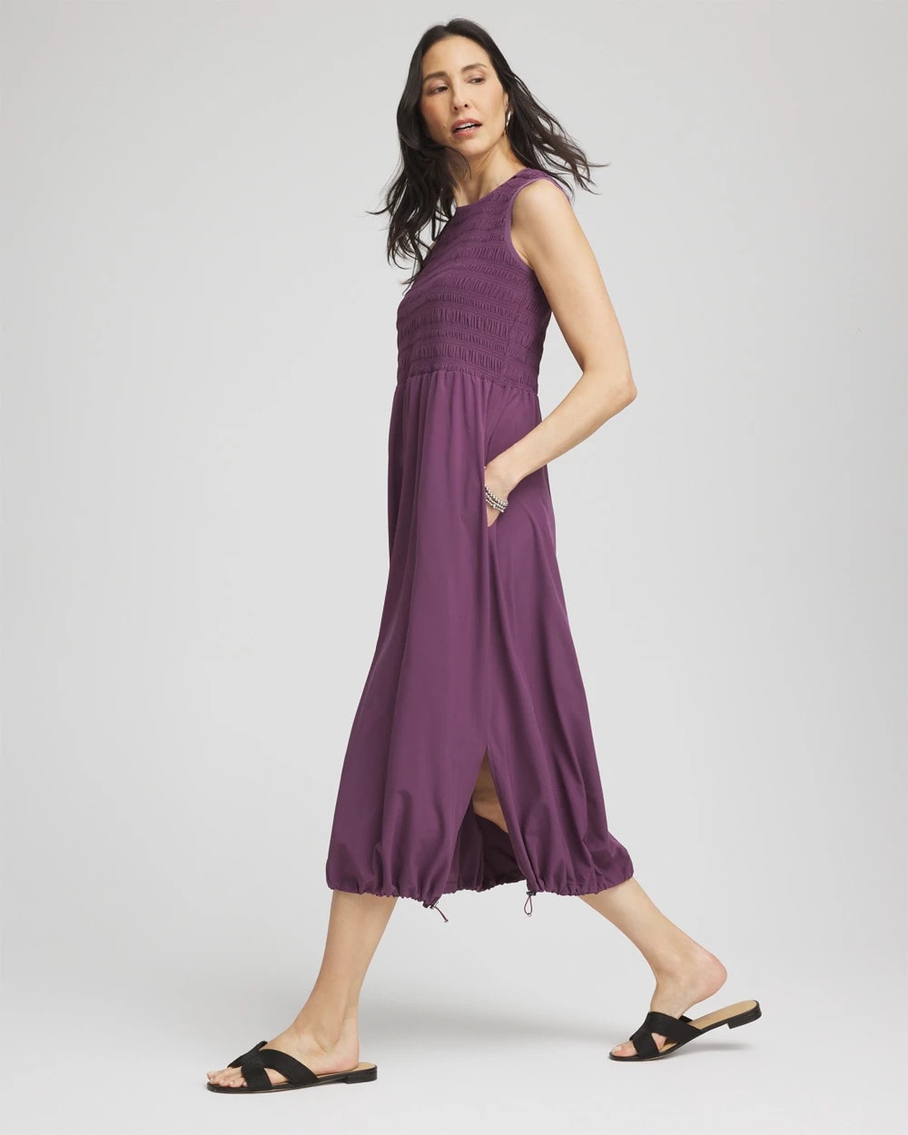 Chico's Clothing Zenergy® UPF Smocked Midi Dress