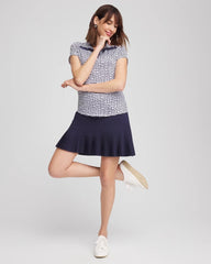 Chico's Clothing Zenergy® UPF Dots Mockneck Short-Sleeve Top