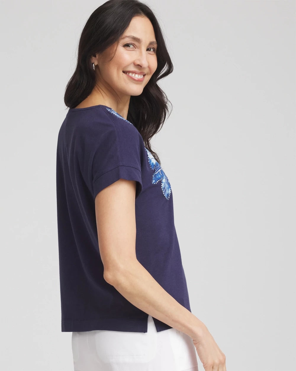 Chico's Clothing Zenergy® UPF Knit Applique Dolman Top