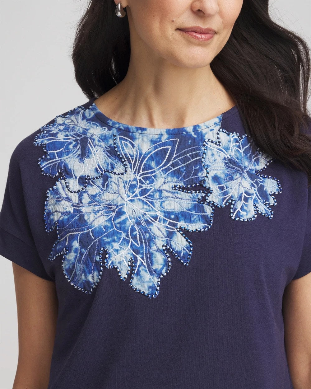 Chico's Clothing Zenergy® UPF Knit Applique Dolman Top