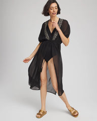 Chico's Clothing Miraclesuit® Beach Embroidered Long Kimono