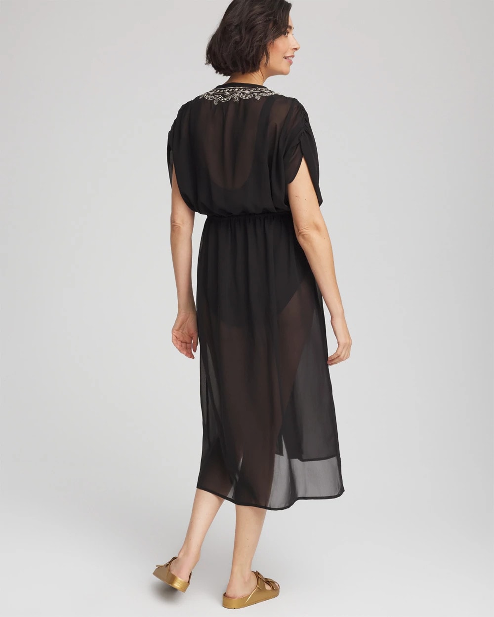 Chico's Clothing Miraclesuit® Beach Embroidered Long Kimono
