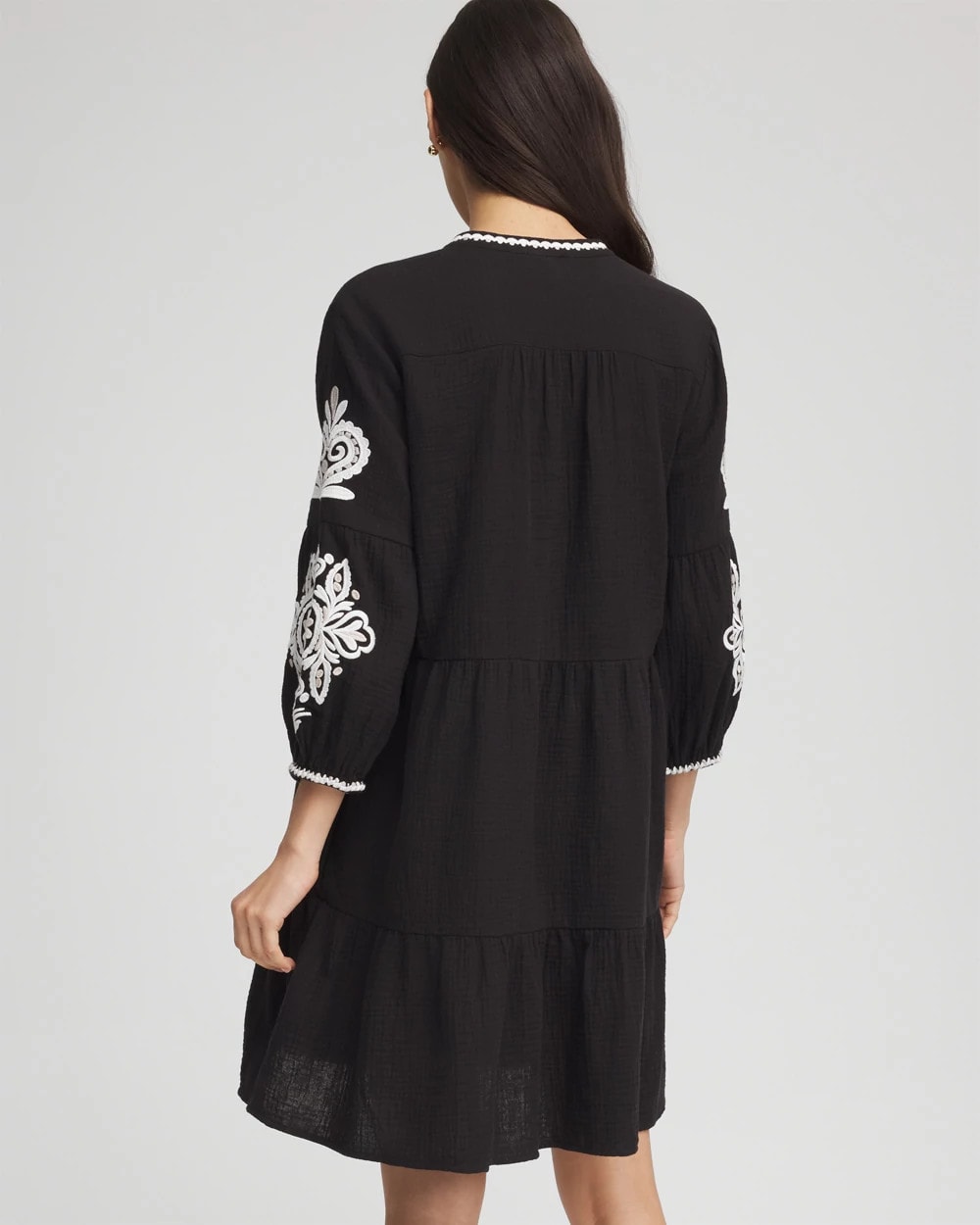 Chico's Clothing Woven Embroidered Swim Cover-Up