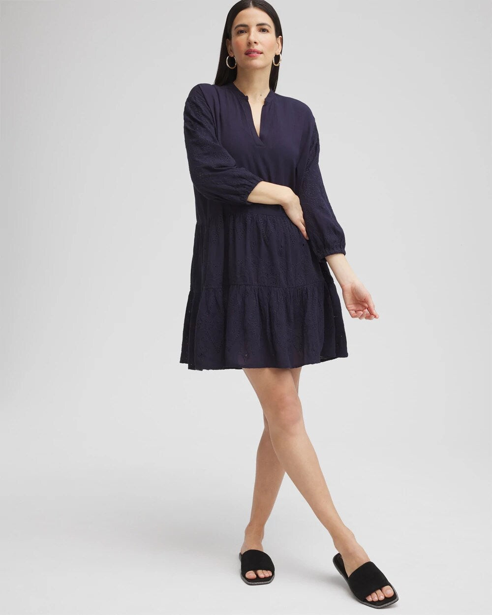 Chico's Clothing Embroidered Eyelet Coverup