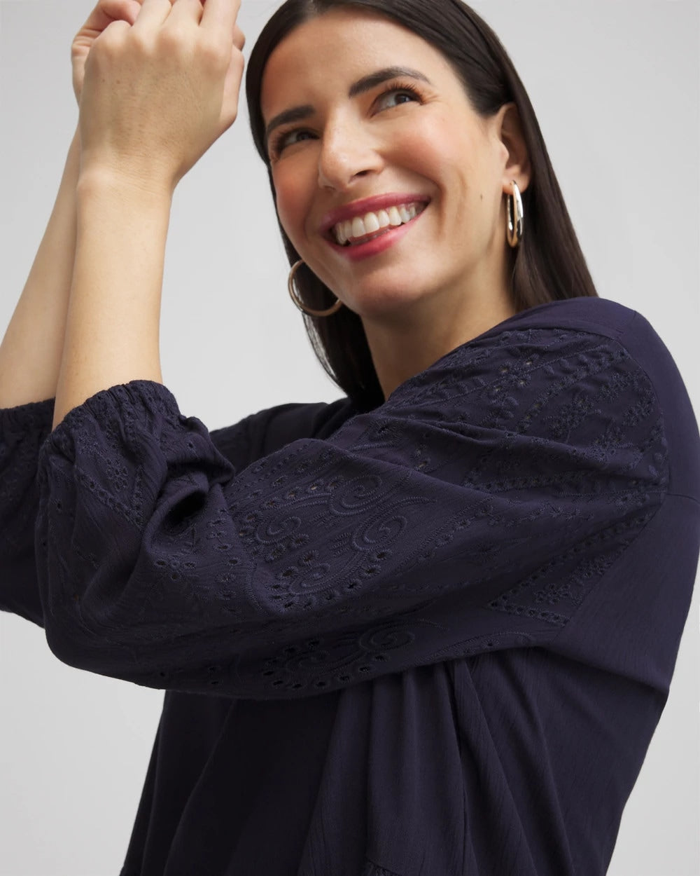 Chico's Clothing Embroidered Eyelet Coverup