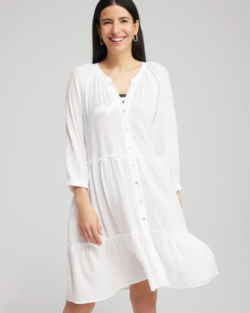 Chico's Clothing Button Front Swim Coverup