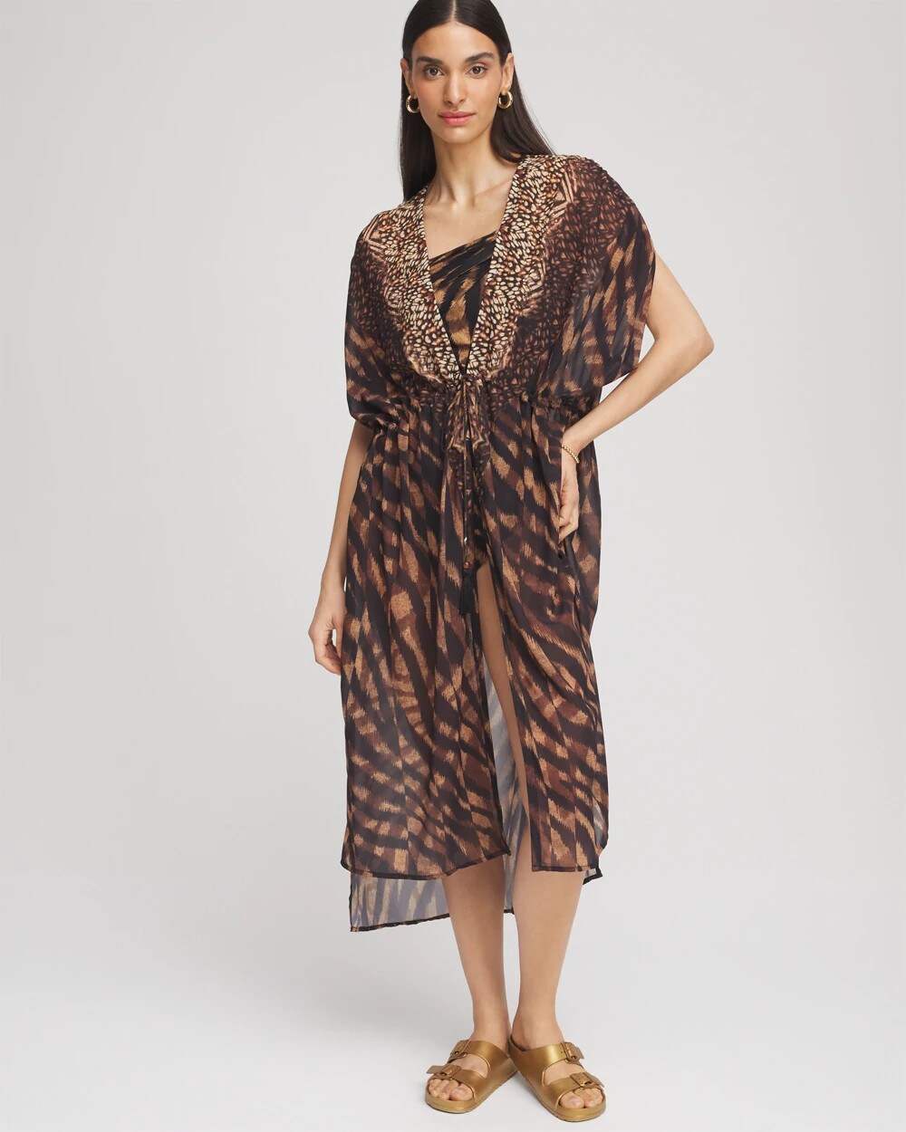 Chico's Clothing Miraclesuit® Raya De Safari Kimono Cover-Up