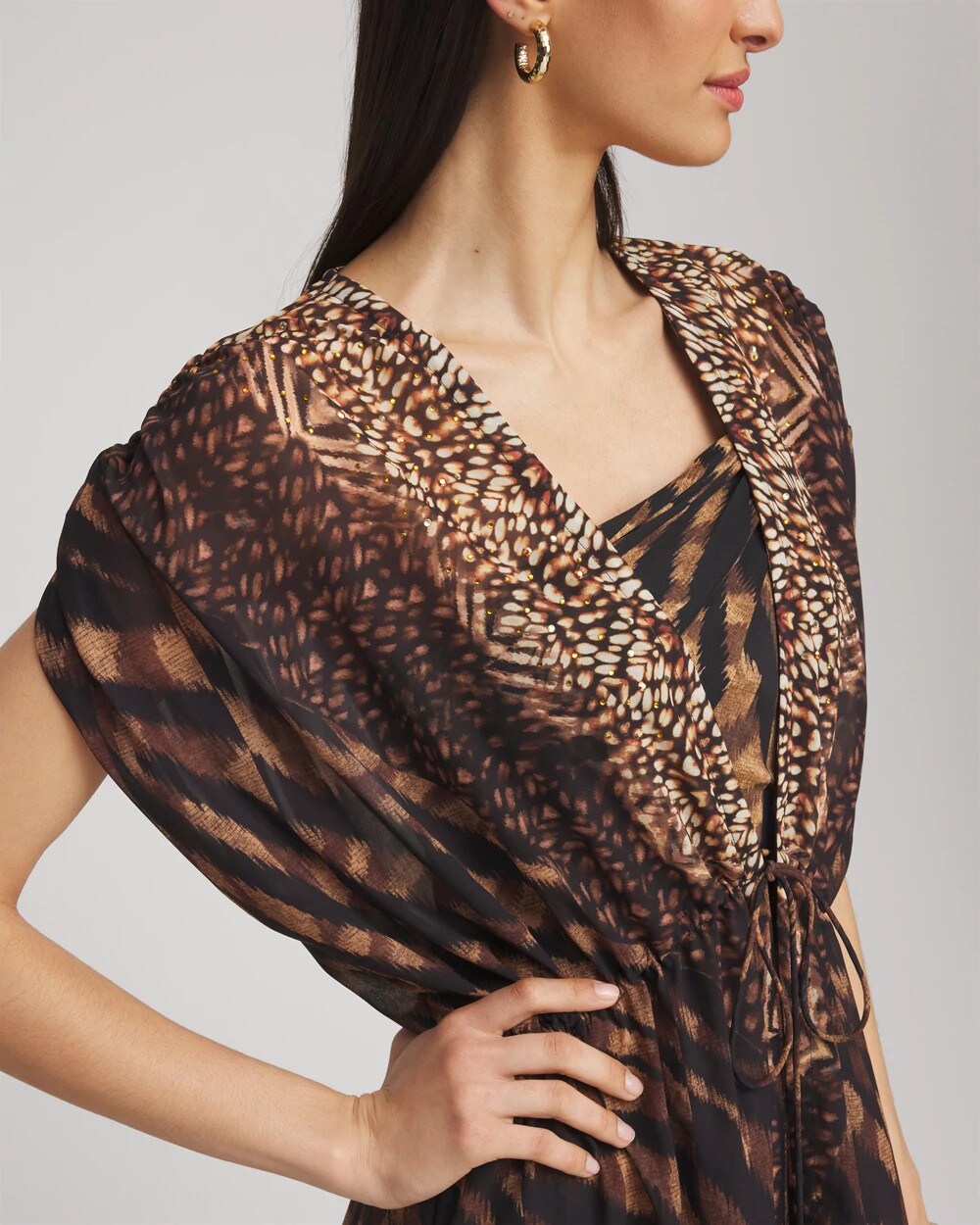 Chico's Clothing Miraclesuit® Raya De Safari Kimono Cover-Up