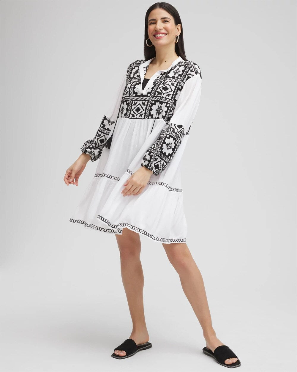 Chico's Clothing Eyelet Swim Dress Coverup