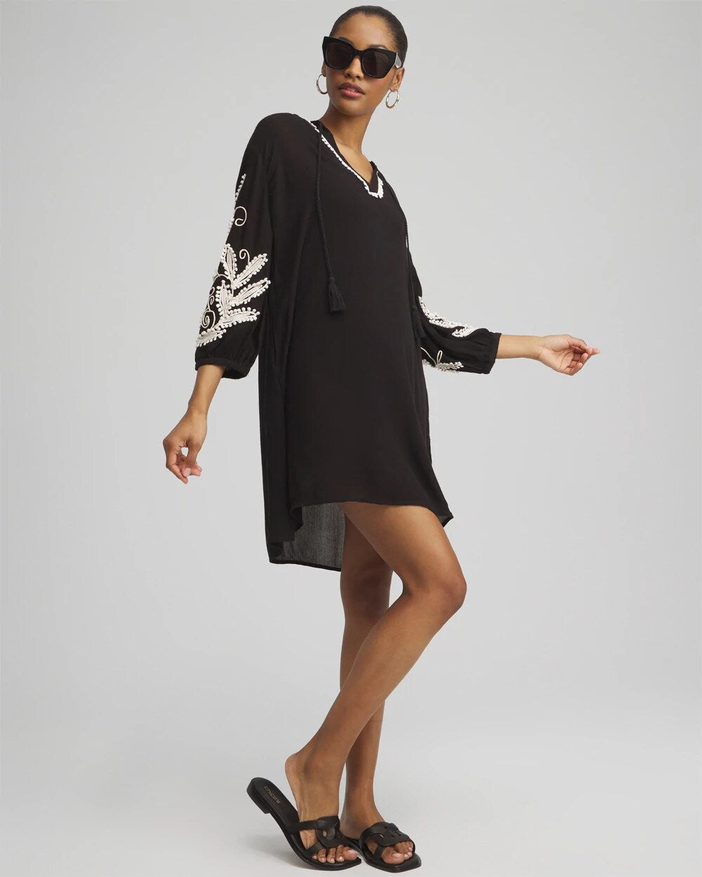 Chico's Clothing Embroidered Coverup Dress