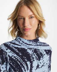 Chico's Clothing Zenergy® Luxe Sketch Funnelneck Top