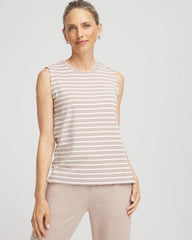 Chico's Clothing Zenergy® UPF Sleeveless Metallic-Striped Tank