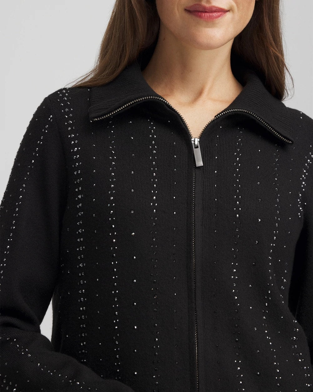 Chico's Clothing Zenergy® Luxe Diamante Zip Cardigan