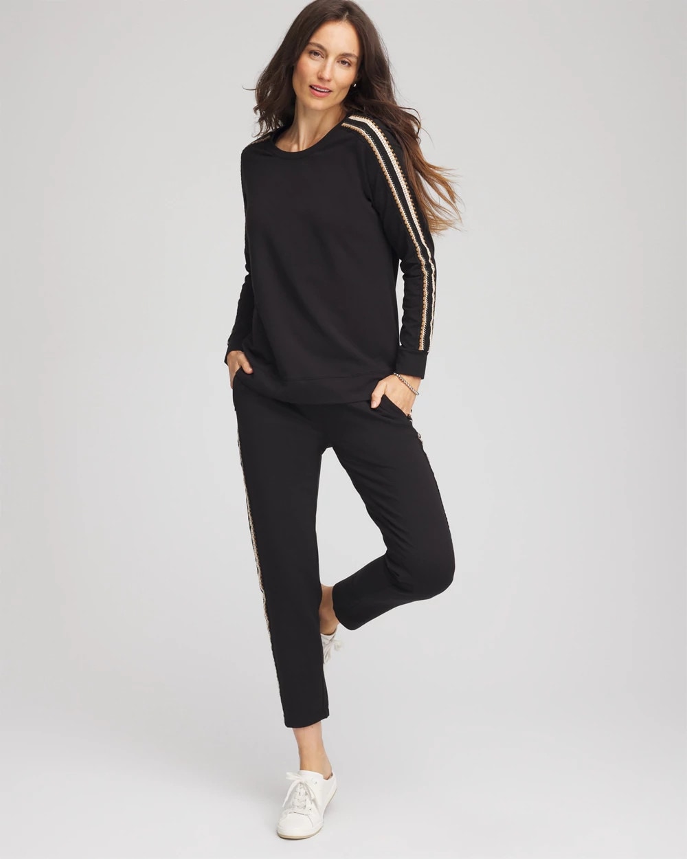 Chico's Clothing Zenergy® Lattice-Trim Pullover Top