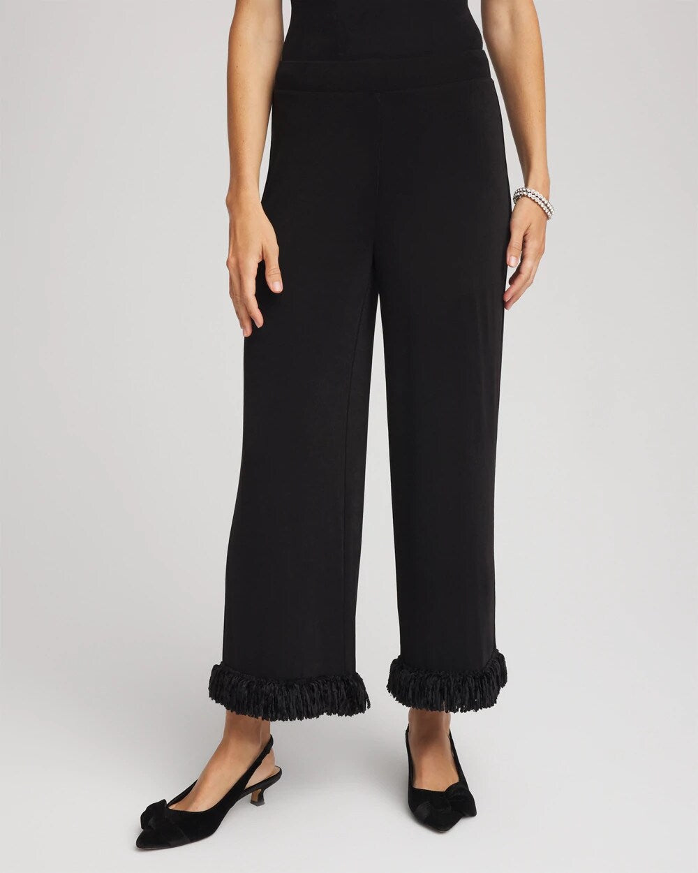 Chico's Clothing Travelers™ Collection Fringe Hem Cropped Pants