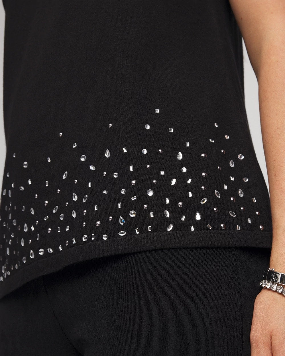 Chico's Clothing Travelers™ Embellished Scoopneck Tank