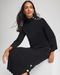 Chico's Clothing Travelers™ Button Mockneck Top