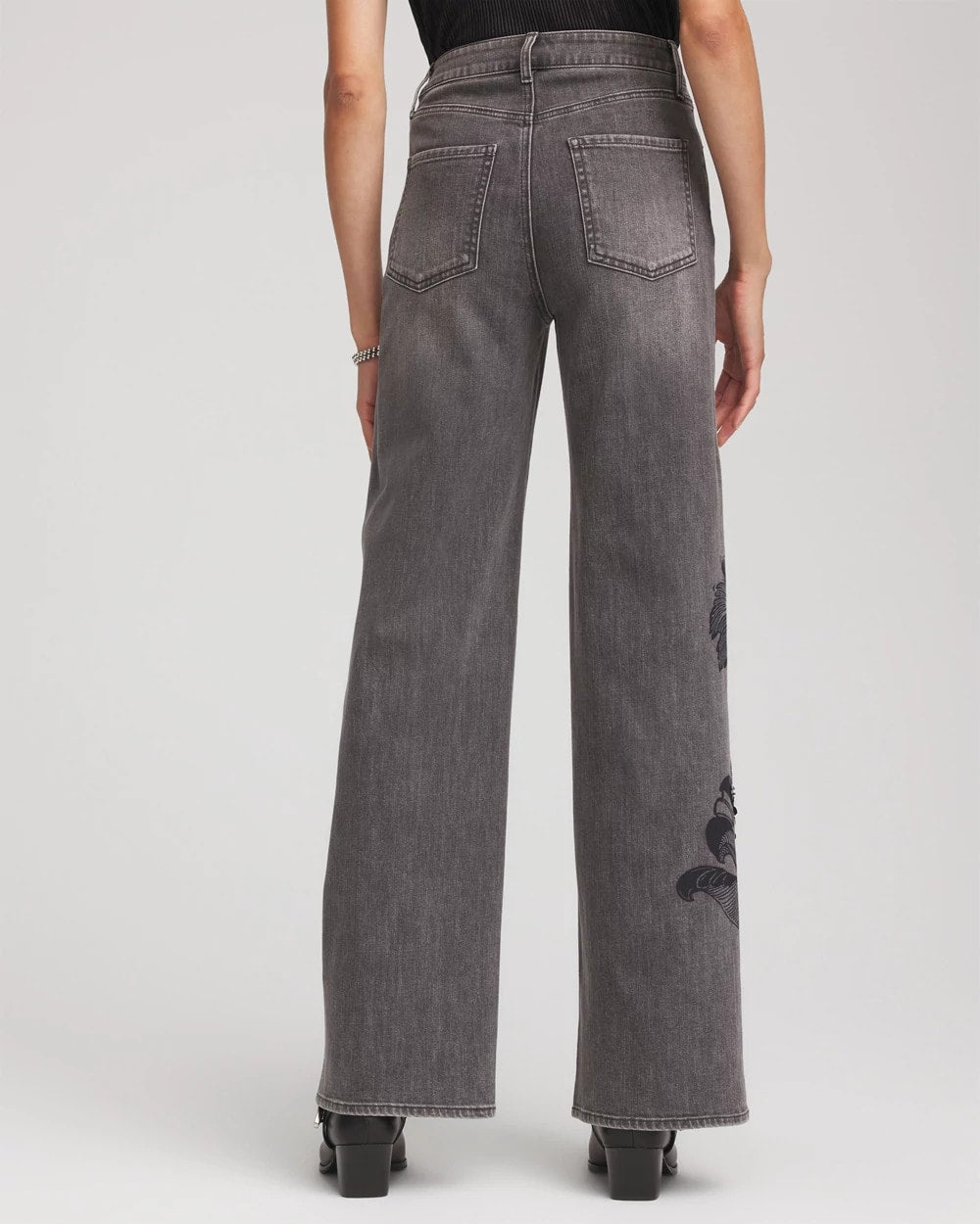 Chico's Clothing Printed High-Rise Wide-Leg Jean