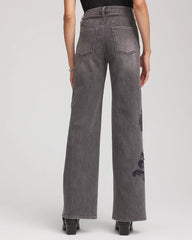 Chico's Clothing Printed High-Rise Wide-Leg Jean