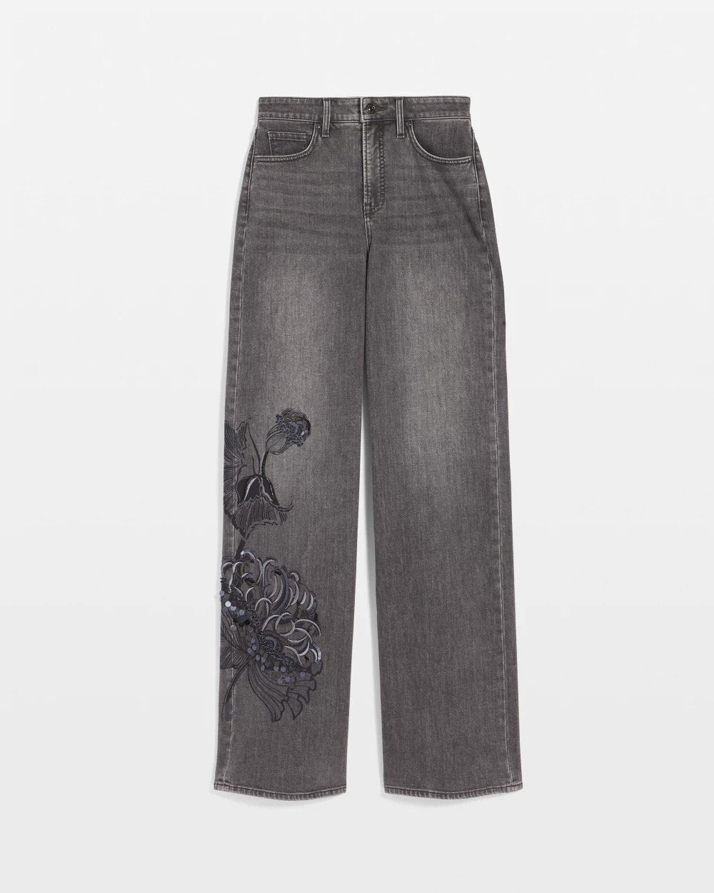 Chico's Clothing Printed High-Rise Wide-Leg Jean