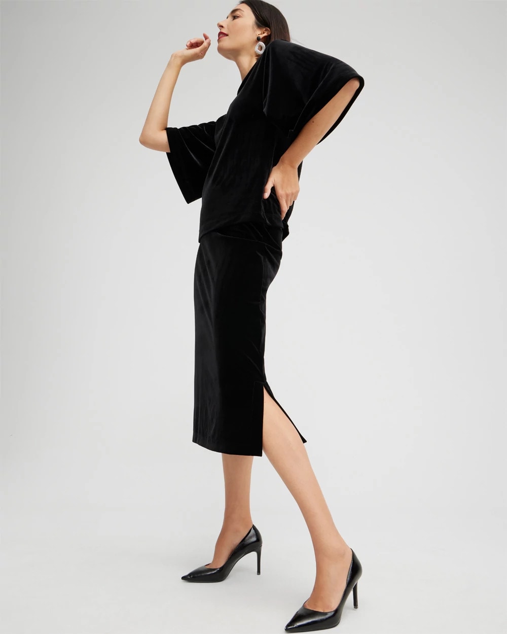 Chico's Clothing Travelers™ Velvet Midi Skirt
