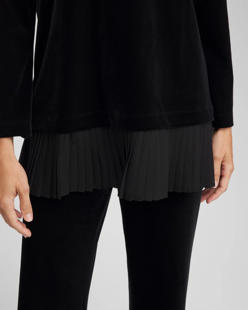 Chico's Clothing Travelers™ Chiffon Hem Velvet Tunic