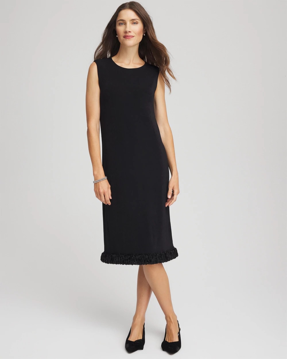 Chico's Clothing Travelers™ Fringe Hem Tank Dress