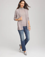 Chico's Clothing Cashmere Pearl Mockneck Sweater