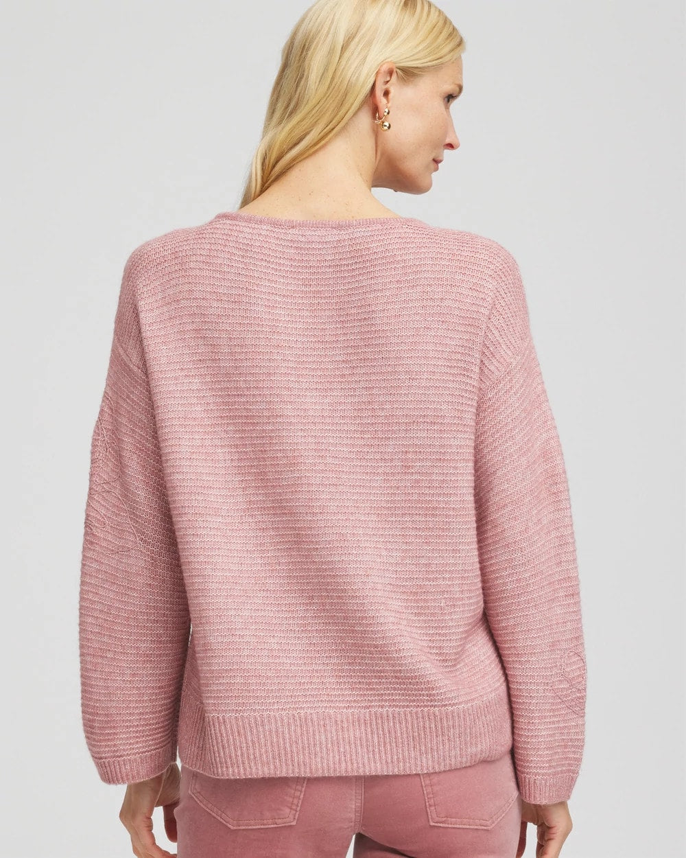 Chico's Clothing Tonal Embroidered Boatneck Pullover Sweater