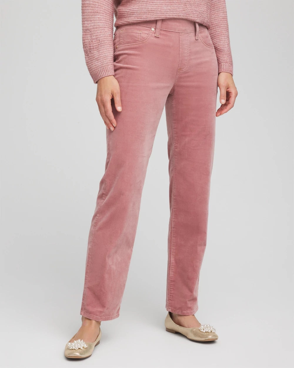 Chico's Clothing Velveteen Pull-On Flared Jeans